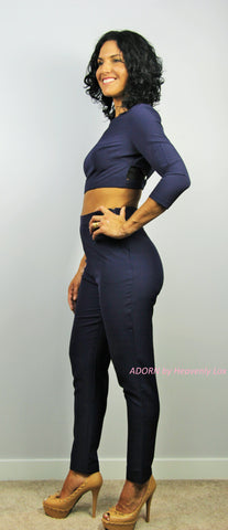 Heather 2 piece set (Navy) - Heavenly Lox