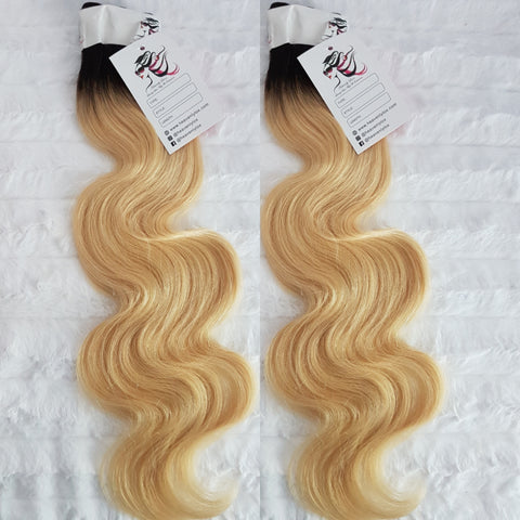 Luxe Blonde Ombre Wavy SINGLE DONOR Bundles (extensions) - Heavenly Lox