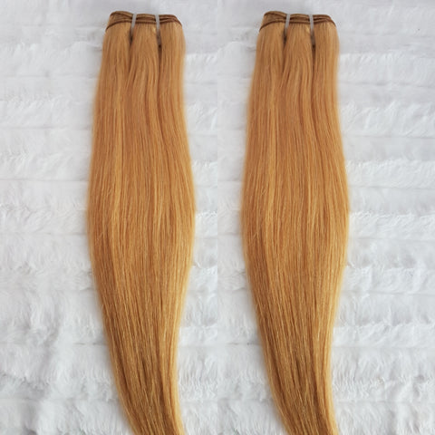 Luxe Strawberry Blonde Straight SINGLE DONOR Bundles (extensions) - Heavenly Lox