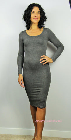 Reese bodycon Dress (Charcoal) - Heavenly Lox