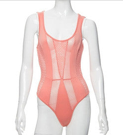 We Mesh Bodysuit (CORAL) - Heavenly Lox